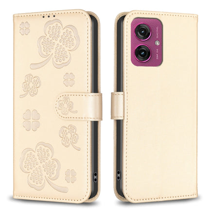 Four-leaf Embossed Leather Phone Case, For Motorola Moto G37/G47/G37 Power 5G, For Motorola Moto G35, For Motorola Moto G55, For Motorola Moto G34 5G / G45 5G