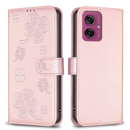 Four-leaf Embossed Leather Phone Case, For Motorola Moto G37/G47/G37 Power 5G, For Motorola Moto G35, For Motorola Moto G55, For Motorola Moto G34 5G / G45 5G