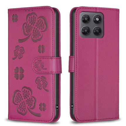 Four-leaf Embossed Leather Phone Case, For Motorola Moto G37/G47/G37 Power 5G, For Motorola Moto G35, For Motorola Moto G55, For Motorola Moto G34 5G / G45 5G