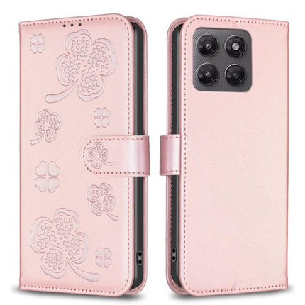 Four-leaf Embossed Leather Phone Case, For Motorola Moto G37/G47/G37 Power 5G, For Motorola Moto G35, For Motorola Moto G55, For Motorola Moto G34 5G / G45 5G