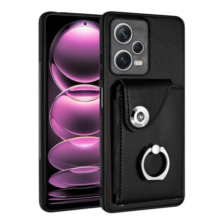 Organ Card Bag Ring Holder PU Phone Case, For Xiaomi Redmi Note 12 Pro+ 5G Global, For Xiaomi Redmi Note 12 Pro 5G Global, For Xiaomi Poco X5 Pro/Redmi Note 12 Pro Speed, For Xiaomi Poco X5/Redmi Note 12 5G Global