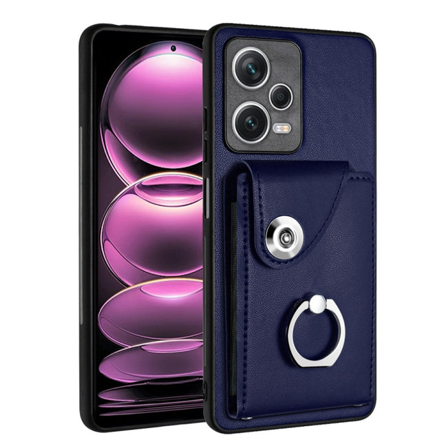Organ Card Bag Ring Holder PU Phone Case, For Xiaomi Redmi Note 12 Pro+ 5G Global, For Xiaomi Redmi Note 12 Pro 5G Global, For Xiaomi Poco X5 Pro/Redmi Note 12 Pro Speed, For Xiaomi Poco X5/Redmi Note 12 5G Global