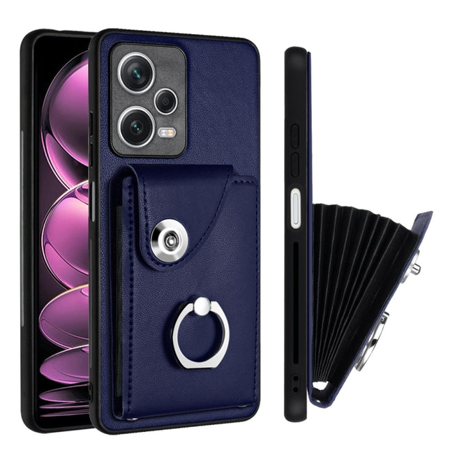 Organ Card Bag Ring Holder PU Phone Case, For Xiaomi Redmi Note 12 Pro+ 5G Global, For Xiaomi Redmi Note 12 Pro 5G Global, For Xiaomi Poco X5 Pro/Redmi Note 12 Pro Speed, For Xiaomi Poco X5/Redmi Note 12 5G Global