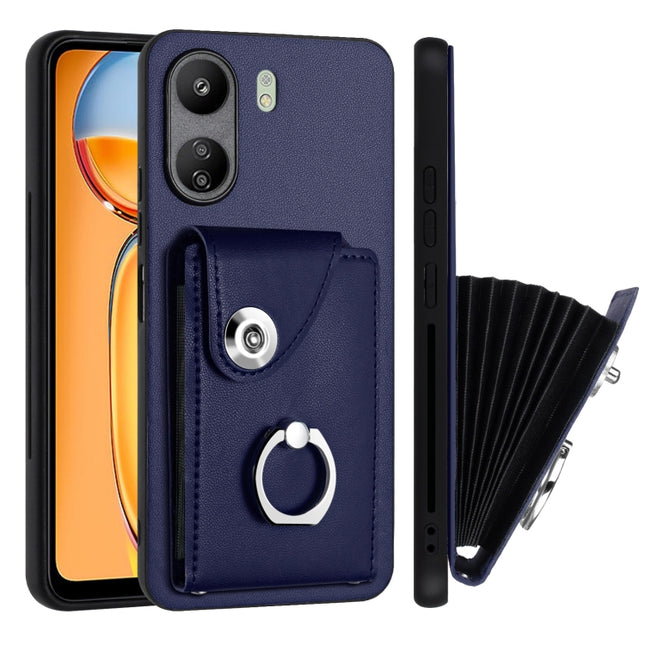Organ Card Bag Ring Holder PU Phone Case, For Xiaomi Redmi 13C 4G / Poco C65, For Xiaomi Redmi Note 13 5G Global, For Xiaomi Redmi Note 13 Pro+, For Xiaomi Redmi Note 13 Pro 5G Global