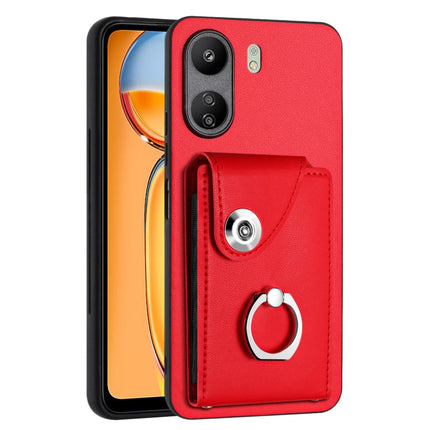 Organ Card Bag Ring Holder PU Phone Case, For Xiaomi Redmi 13C 4G / Poco C65, For Xiaomi Redmi Note 13 5G Global, For Xiaomi Redmi Note 13 Pro+, For Xiaomi Redmi Note 13 Pro 5G Global