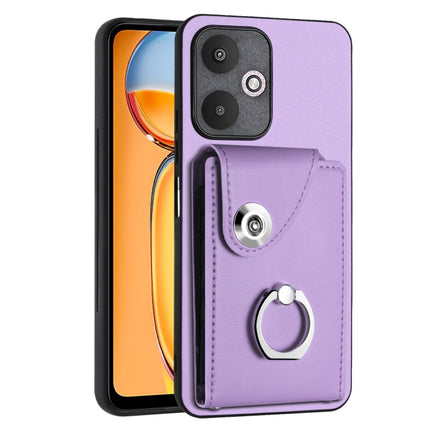 Organ Card Bag Ring Holder PU Phone Case, For Xiaomi Redmi A3 4G, For Xiaomi Redmi Note 13 Pro 4G Global, For Xiaomi Redmi Note 13 4G Global, For Xiaomi Redmi 13C 5G / Redmi 13R