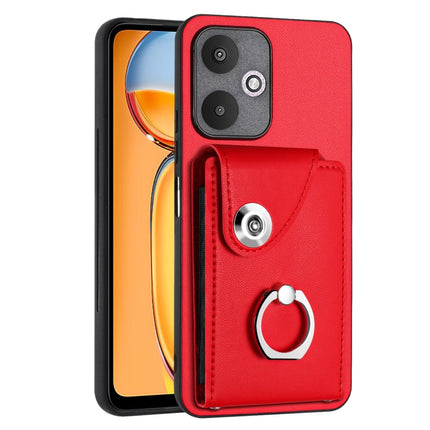 Organ Card Bag Ring Holder PU Phone Case, For Xiaomi Redmi A3 4G, For Xiaomi Redmi Note 13 Pro 4G Global, For Xiaomi Redmi Note 13 4G Global, For Xiaomi Redmi 13C 5G / Redmi 13R