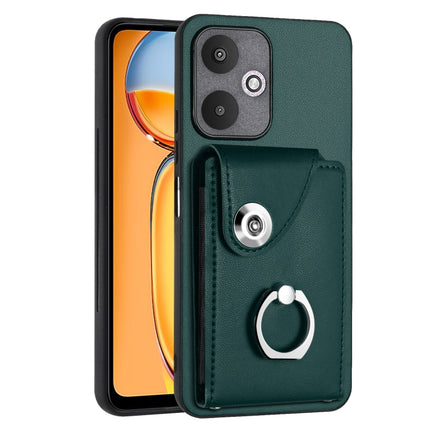 Organ Card Bag Ring Holder PU Phone Case, For Xiaomi Redmi A3 4G, For Xiaomi Redmi Note 13 Pro 4G Global, For Xiaomi Redmi Note 13 4G Global, For Xiaomi Redmi 13C 5G / Redmi 13R