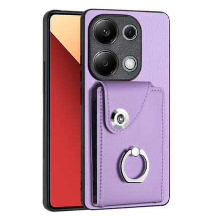 Organ Card Bag Ring Holder PU Phone Case, For Xiaomi Redmi A3 4G, For Xiaomi Redmi Note 13 Pro 4G Global, For Xiaomi Redmi Note 13 4G Global, For Xiaomi Redmi 13C 5G / Redmi 13R