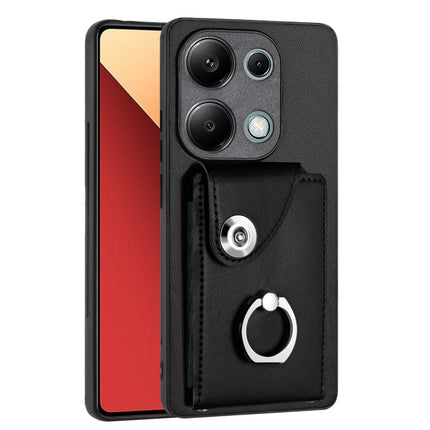 Organ Card Bag Ring Holder PU Phone Case, For Xiaomi Redmi A3 4G, For Xiaomi Redmi Note 13 Pro 4G Global, For Xiaomi Redmi Note 13 4G Global, For Xiaomi Redmi 13C 5G / Redmi 13R