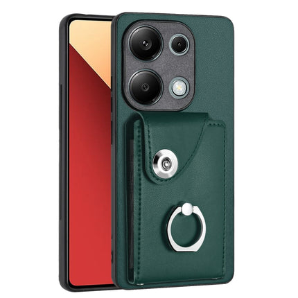 Organ Card Bag Ring Holder PU Phone Case, For Xiaomi Redmi A3 4G, For Xiaomi Redmi Note 13 Pro 4G Global, For Xiaomi Redmi Note 13 4G Global, For Xiaomi Redmi 13C 5G / Redmi 13R