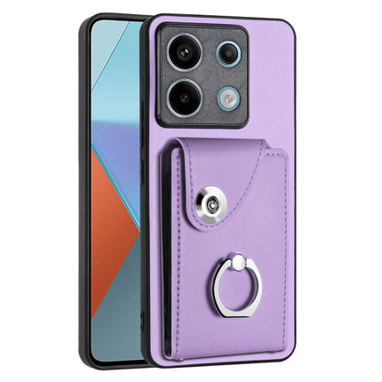 Organ Card Bag Ring Holder PU Phone Case, For Xiaomi Redmi 13C 4G / Poco C65, For Xiaomi Redmi Note 13 5G Global, For Xiaomi Redmi Note 13 Pro+, For Xiaomi Redmi Note 13 Pro 5G Global