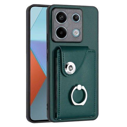 Organ Card Bag Ring Holder PU Phone Case, For Xiaomi Redmi 13C 4G / Poco C65, For Xiaomi Redmi Note 13 5G Global, For Xiaomi Redmi Note 13 Pro+, For Xiaomi Redmi Note 13 Pro 5G Global