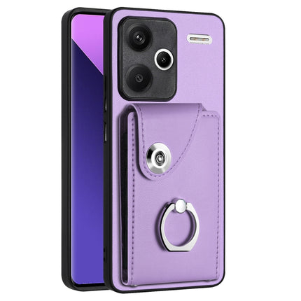 Organ Card Bag Ring Holder PU Phone Case, For Xiaomi Redmi 13C 4G / Poco C65, For Xiaomi Redmi Note 13 5G Global, For Xiaomi Redmi Note 13 Pro+, For Xiaomi Redmi Note 13 Pro 5G Global