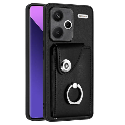 Organ Card Bag Ring Holder PU Phone Case, For Xiaomi Redmi 13C 4G / Poco C65, For Xiaomi Redmi Note 13 5G Global, For Xiaomi Redmi Note 13 Pro+, For Xiaomi Redmi Note 13 Pro 5G Global