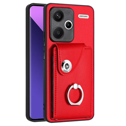 Organ Card Bag Ring Holder PU Phone Case, For Xiaomi Redmi 13C 4G / Poco C65, For Xiaomi Redmi Note 13 5G Global, For Xiaomi Redmi Note 13 Pro+, For Xiaomi Redmi Note 13 Pro 5G Global