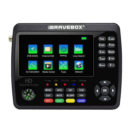 iBRAVEBOX V10 Finder Max 4.3 inch Display Digital Satellite Meter Signal Finder, Support DVB-S/S2/S2X, EU Plug, US Plug, UK Plug, AU Plug