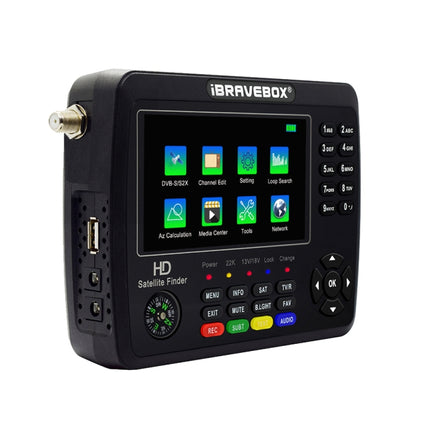 iBRAVEBOX V10 Finder Max 4.3 inch Display Digital Satellite Meter Signal Finder, Support DVB-S/S2/S2X, EU Plug, US Plug, UK Plug, AU Plug