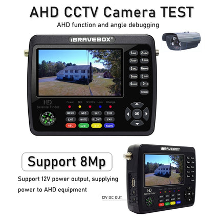 iBRAVEBOX V10 Finder Max+ 4.3 inch Display Digital Satellite Meter Signal Finder, Support DVB-S/S2/S2X AHD, EU Plug, US Plug, UK Plug, AU Plug