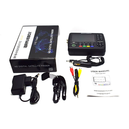 iBRAVEBOX V10 Finder Pro 4.3 inch Display Digital Satellite Meter Signal Finder, Support DVB-S/S2/S2X/T/T2/C, EU Plug, US Plug, UK Plug, AU Plug