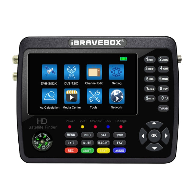 iBRAVEBOX V10 Finder Pro+ 4.3 inch Display Digital Satellite Meter Signal Finder, Support DVB-S/S2/S2X/T/T2/C AHD, EU Plug, US Plug, UK Plug, AU Plug