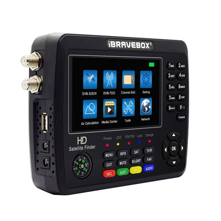 iBRAVEBOX V10 Finder Pro+ 4.3 inch Display Digital Satellite Meter Signal Finder, Support DVB-S/S2/S2X/T/T2/C AHD, EU Plug, US Plug, UK Plug, AU Plug