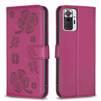 Four-leaf Embossed Leather Phone Case, For Xiaomi Mi 11 Lite, For Xiaomi Redmi Note 10 4G / 10S, For Xiaomi Redmi Note 10 Pro, For Xiaomi Poco M3