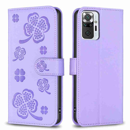 Four-leaf Embossed Leather Phone Case, For Xiaomi Mi 11 Lite, For Xiaomi Redmi Note 10 4G / 10S, For Xiaomi Redmi Note 10 Pro, For Xiaomi Poco M3