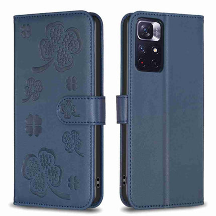 Four-leaf Embossed Leather Phone Case, For Xiaomi 13T, For Xiaomi Redmi 12 4G, For Xiaomi Poco F5 5G, For Xiaomi Redmi Note 11 / 12S 4G