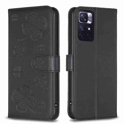 Four-leaf Embossed Leather Phone Case, For Xiaomi 13T, For Xiaomi Redmi 12 4G, For Xiaomi Poco F5 5G, For Xiaomi Redmi Note 11 / 12S 4G
