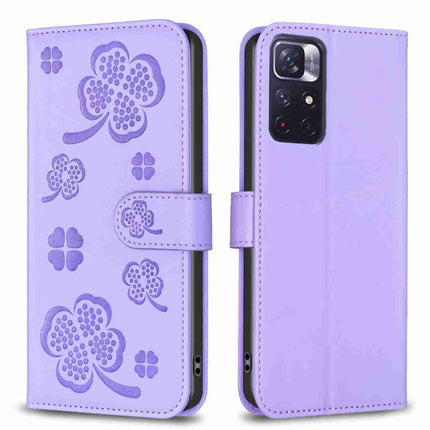 Four-leaf Embossed Leather Phone Case, For Xiaomi 13T, For Xiaomi Redmi 12 4G, For Xiaomi Poco F5 5G, For Xiaomi Redmi Note 11 / 12S 4G