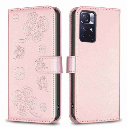 Four-leaf Embossed Leather Phone Case, For Xiaomi 13T, For Xiaomi Redmi 12 4G, For Xiaomi Poco F5 5G, For Xiaomi Redmi Note 11 / 12S 4G