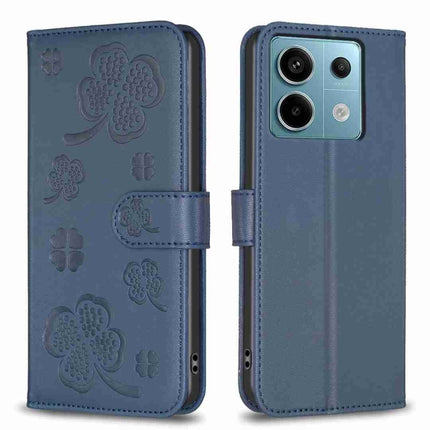 Four-leaf Embossed Leather Phone Case, For Xiaomi Redmi Note 13, For Xiaomi Redmi 13C, For Xiaomi Redmi Note 13 Pro+ 5G, For Xiaomi Redmi Note 13 Pro 5G