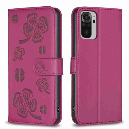 Four-leaf Embossed Leather Phone Case, For Xiaomi Mi 11 Lite, For Xiaomi Redmi Note 10 4G / 10S, For Xiaomi Redmi Note 10 Pro, For Xiaomi Poco M3