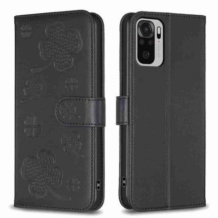 Four-leaf Embossed Leather Phone Case, For Xiaomi Mi 11 Lite, For Xiaomi Redmi Note 10 4G / 10S, For Xiaomi Redmi Note 10 Pro, For Xiaomi Poco M3