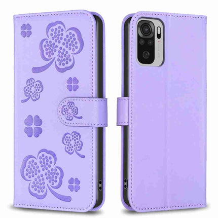 Four-leaf Embossed Leather Phone Case, For Xiaomi Mi 11 Lite, For Xiaomi Redmi Note 10 4G / 10S, For Xiaomi Redmi Note 10 Pro, For Xiaomi Poco M3