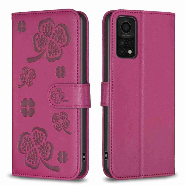 Four-leaf Embossed Leather Phone Case, For Xiaomi Redmi K30S, For Xiaomi Mi 10T Lite, For Xiaomi Poco X3, For Xiaomi Redmi 9A