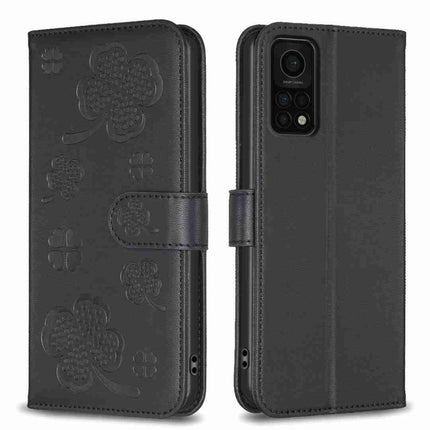 Four-leaf Embossed Leather Phone Case, For Xiaomi Redmi K30S, For Xiaomi Mi 10T Lite, For Xiaomi Poco X3, For Xiaomi Redmi 9A