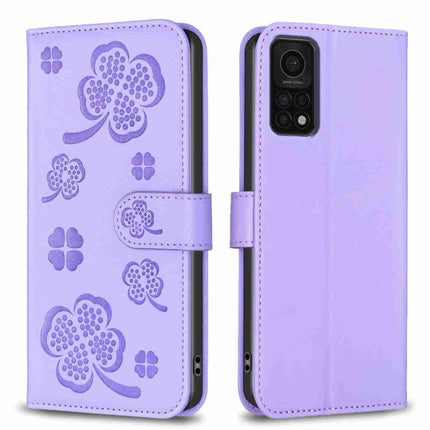 Four-leaf Embossed Leather Phone Case, For Xiaomi Redmi K30S, For Xiaomi Mi 10T Lite, For Xiaomi Poco X3, For Xiaomi Redmi 9A
