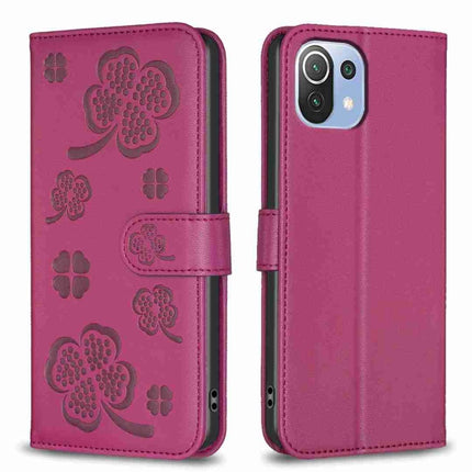 Four-leaf Embossed Leather Phone Case, For Xiaomi Mi 11 Lite, For Xiaomi Redmi Note 10 4G / 10S, For Xiaomi Redmi Note 10 Pro, For Xiaomi Poco M3