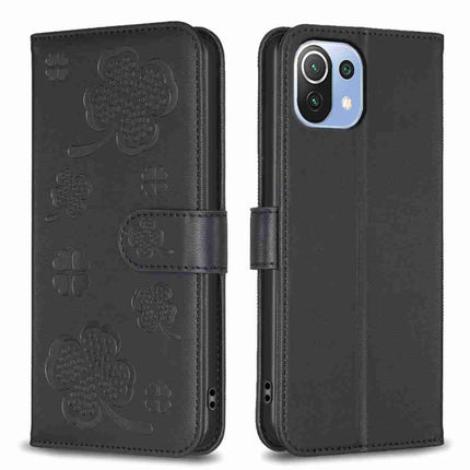 Four-leaf Embossed Leather Phone Case, For Xiaomi Mi 11 Lite, For Xiaomi Redmi Note 10 4G / 10S, For Xiaomi Redmi Note 10 Pro, For Xiaomi Poco M3