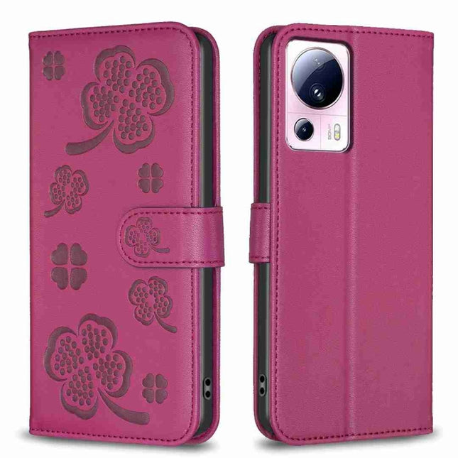 Four-leaf Embossed Leather Phone Case, For Xiaomi 13 Lite 5G, For Xiaomi Redmi K60 / K60 Pro, For Xiaomi 12T / 12T Pro, For Xiaomi 12 Lite