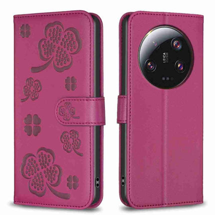 Four-leaf Embossed Leather Phone Case, For Xiaomi 13 Ultra, For Xiaomi Redmi Note 12 4G Global, For Xiaomi Civi 3 5G, For Xiaomi Redmi A1+ / A2