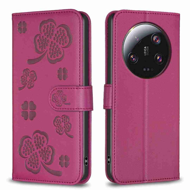 Four-leaf Embossed Leather Phone Case, For Xiaomi 13 Ultra, For Xiaomi Redmi Note 12 4G Global, For Xiaomi Civi 3 5G, For Xiaomi Redmi A1+ / A2
