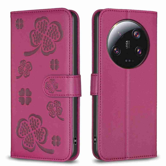 Four-leaf Embossed Leather Phone Case, For Xiaomi 13 Ultra, For Xiaomi Redmi Note 12 4G Global, For Xiaomi Civi 3 5G, For Xiaomi Redmi A1+ / A2