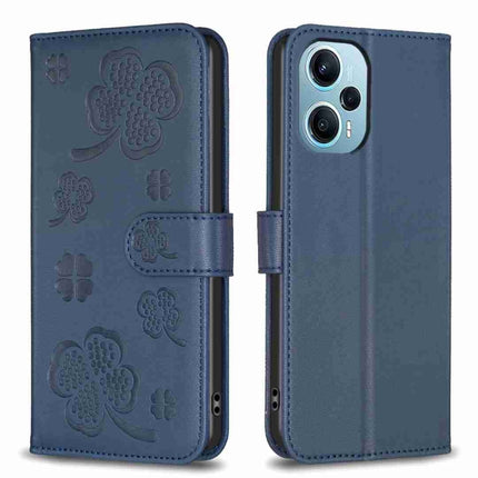 Four-leaf Embossed Leather Phone Case, For Xiaomi 13T, For Xiaomi Redmi 12 4G, For Xiaomi Poco F5 5G, For Xiaomi Redmi Note 11 / 12S 4G