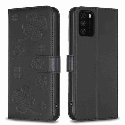 Four-leaf Embossed Leather Phone Case, For Xiaomi Mi 11 Lite, For Xiaomi Redmi Note 10 4G / 10S, For Xiaomi Redmi Note 10 Pro, For Xiaomi Poco M3