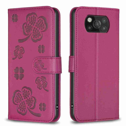 Four-leaf Embossed Leather Phone Case, For Xiaomi Redmi K30S, For Xiaomi Mi 10T Lite, For Xiaomi Poco X3, For Xiaomi Redmi 9A