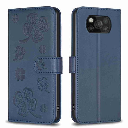 Four-leaf Embossed Leather Phone Case, For Xiaomi Redmi K30S, For Xiaomi Mi 10T Lite, For Xiaomi Poco X3, For Xiaomi Redmi 9A