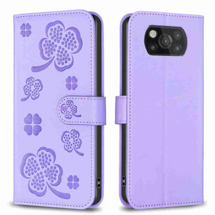 Four-leaf Embossed Leather Phone Case, For Xiaomi Redmi K30S, For Xiaomi Mi 10T Lite, For Xiaomi Poco X3, For Xiaomi Redmi 9A